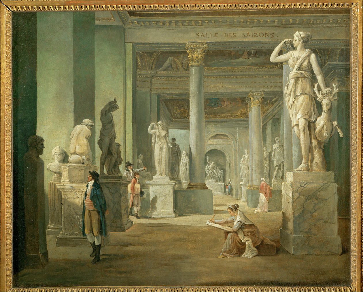 Årstidernes sal på Louvre ... af Hubert (circle of) Robert