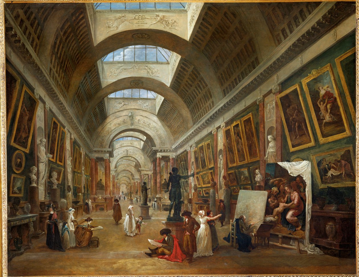 Renoveringsprojekt for Grande Galerie på Louvre ... af Hubert (circle of) Robert