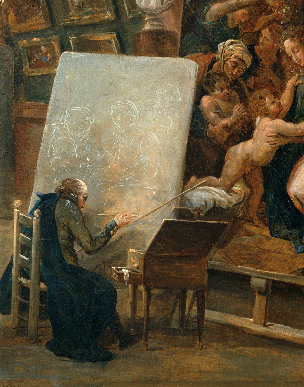 Renoveringsprojekt for Grande Galerie på Louvre ... af Hubert (circle of) Robert