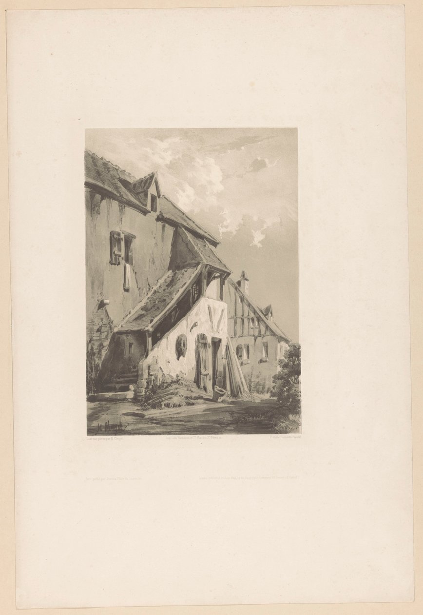 Facade af et gammelt bondehus af Hubert Clerget
