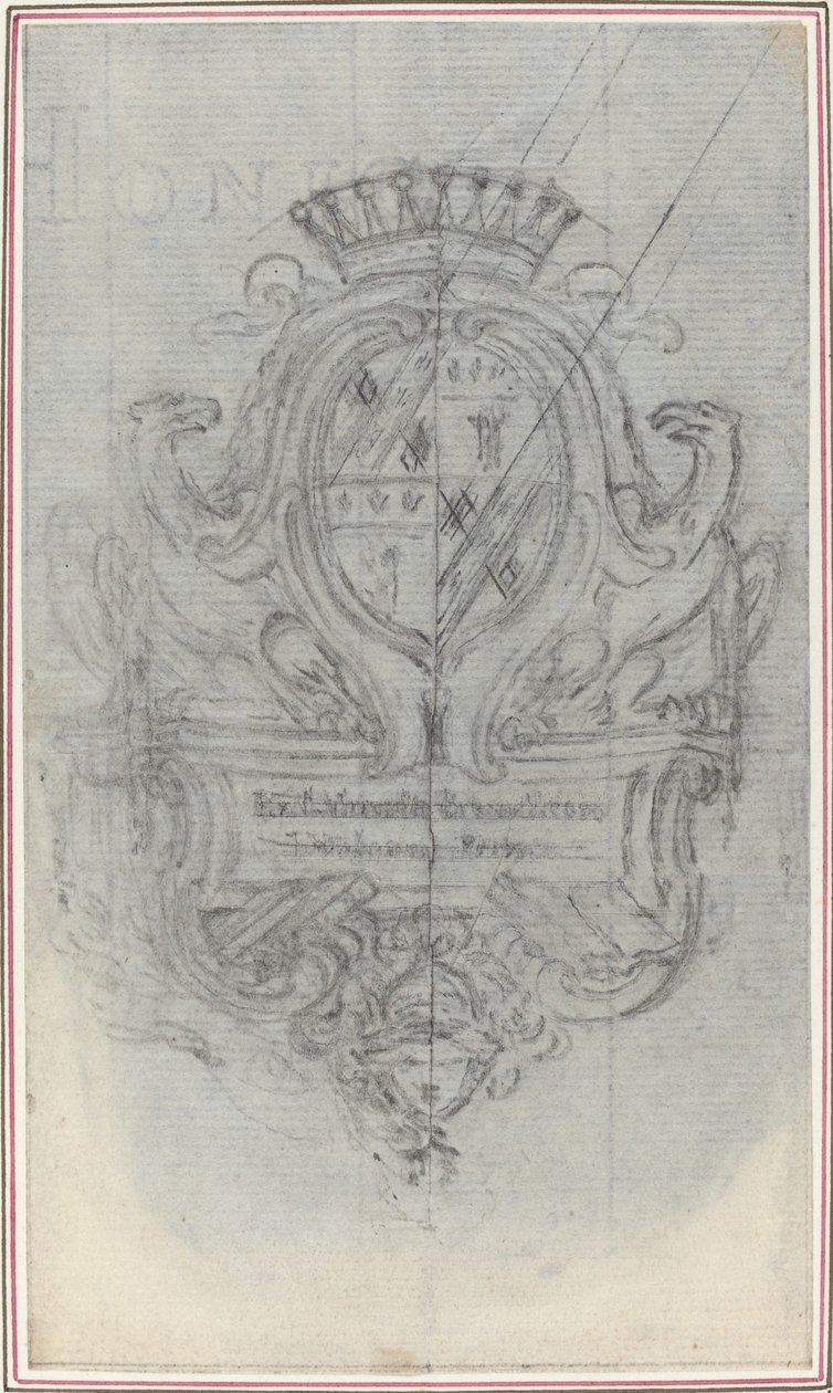 Våbenskjold med to ørne af Hubert Francois Gravelot