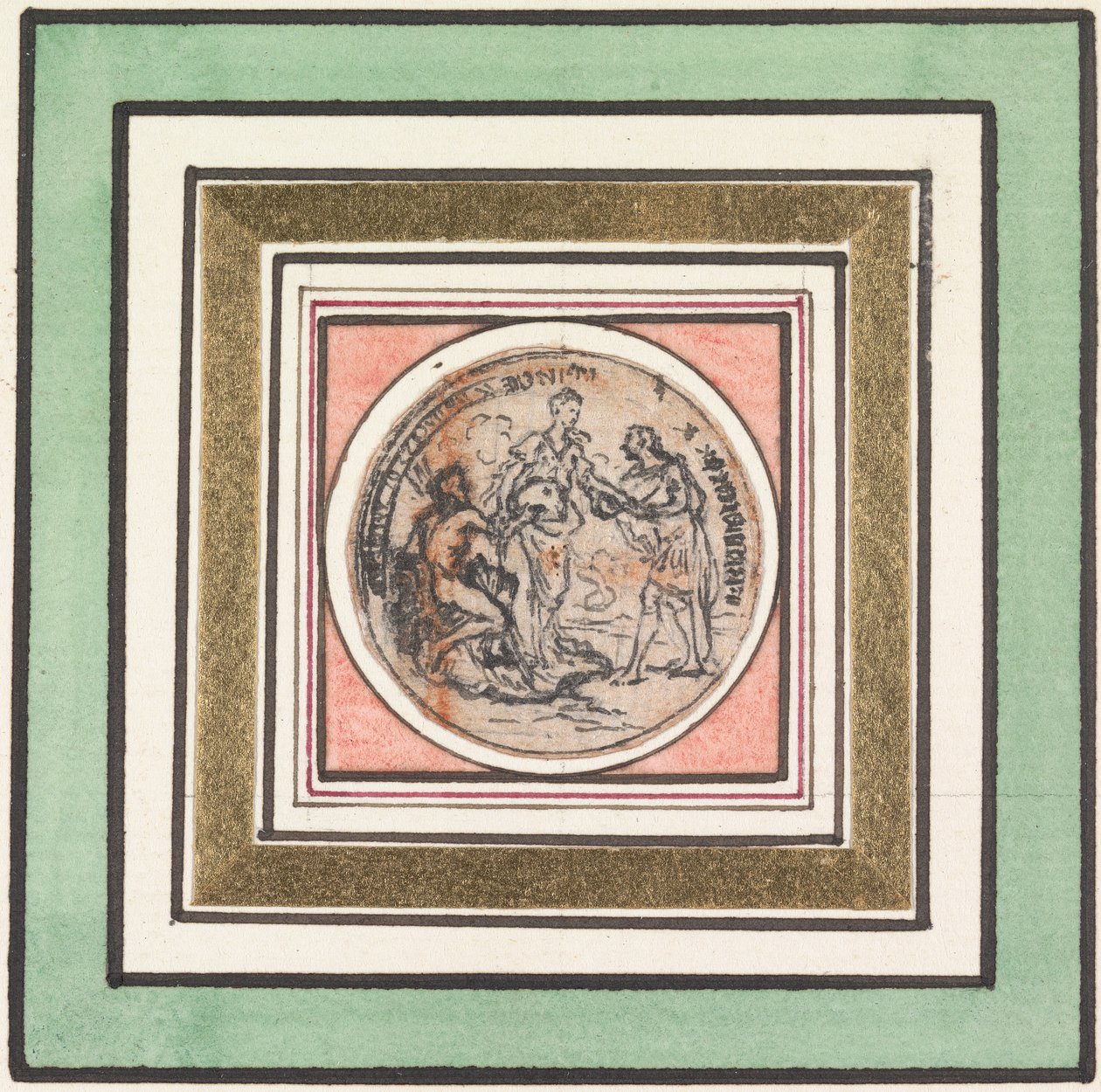 Design til en medalje: Frederick og Augusta, Prins og Prinsesse af Wales af Hubert Francois Gravelot