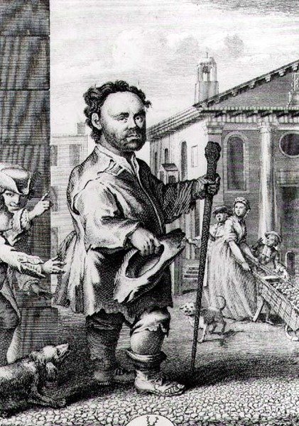 Owen Farrell (f.1716), den irske dværg, indgraveret af James Hulett (d.1771), pub. i 1742 af Hubert Francois Gravelot