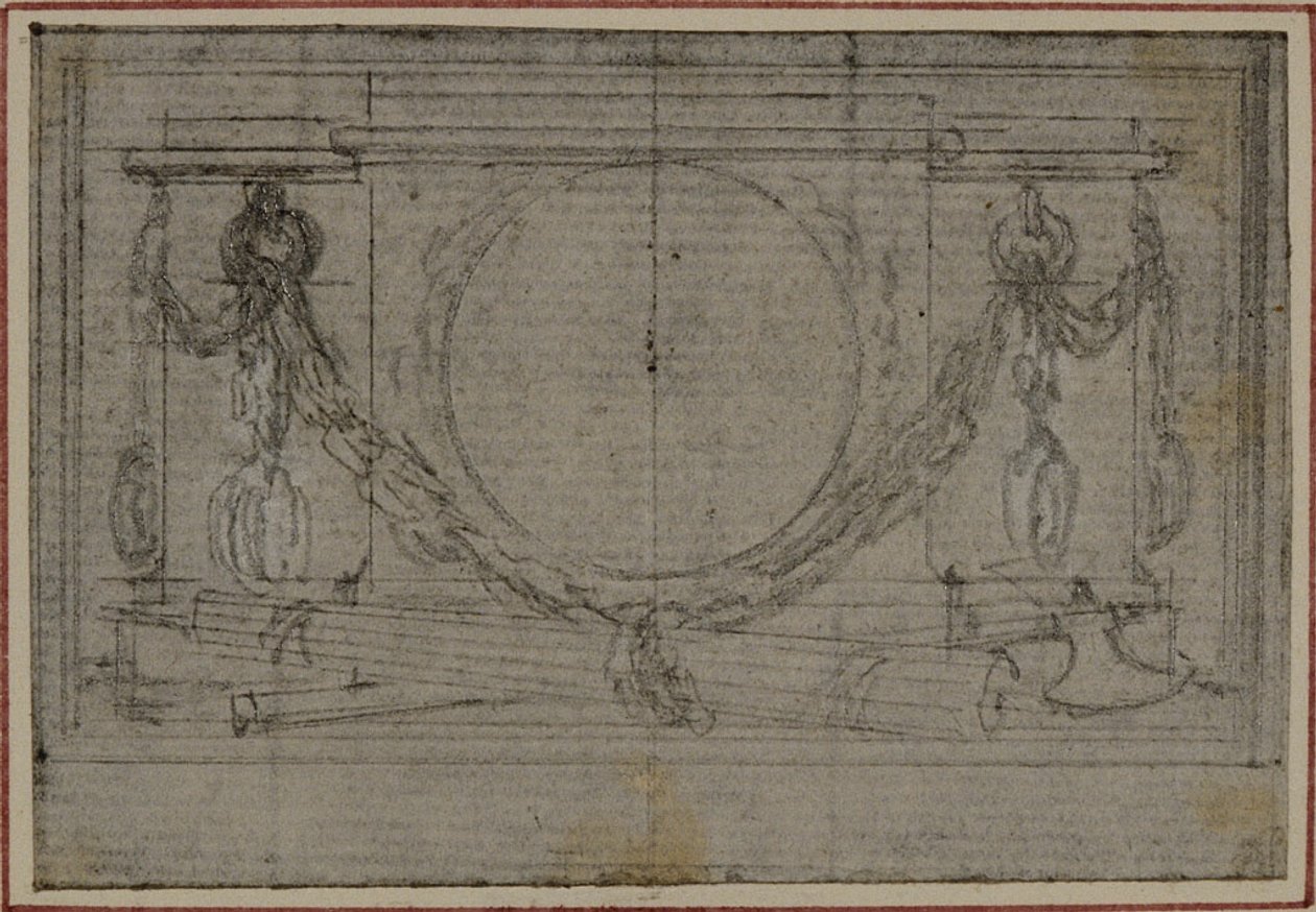 Studie til En Tête-vignetten i Tacitus "Tiberius, eller de seks første bøger af Annalerne", bog II af Hubert Francois Gravelot