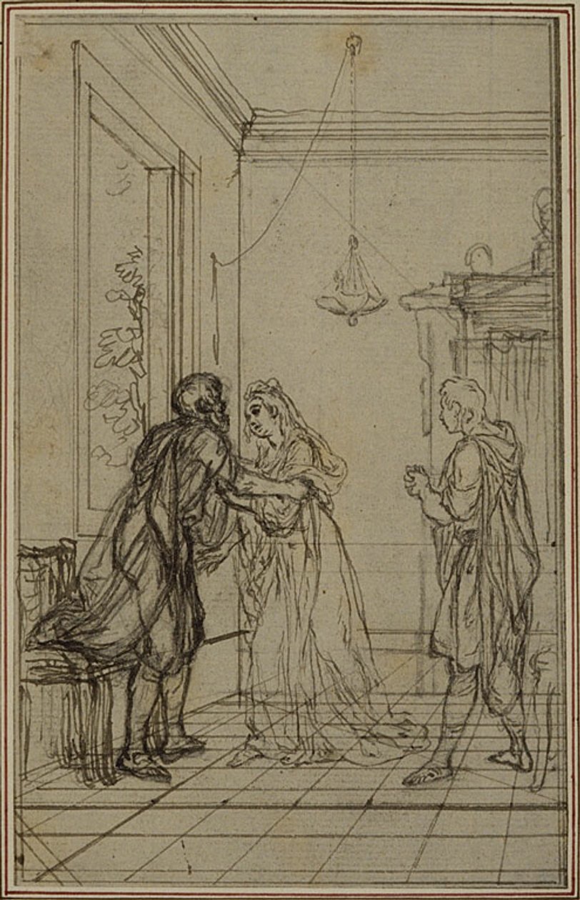 Studie til Lucains "La Pharsale", Canto II af Hubert Francois Gravelot