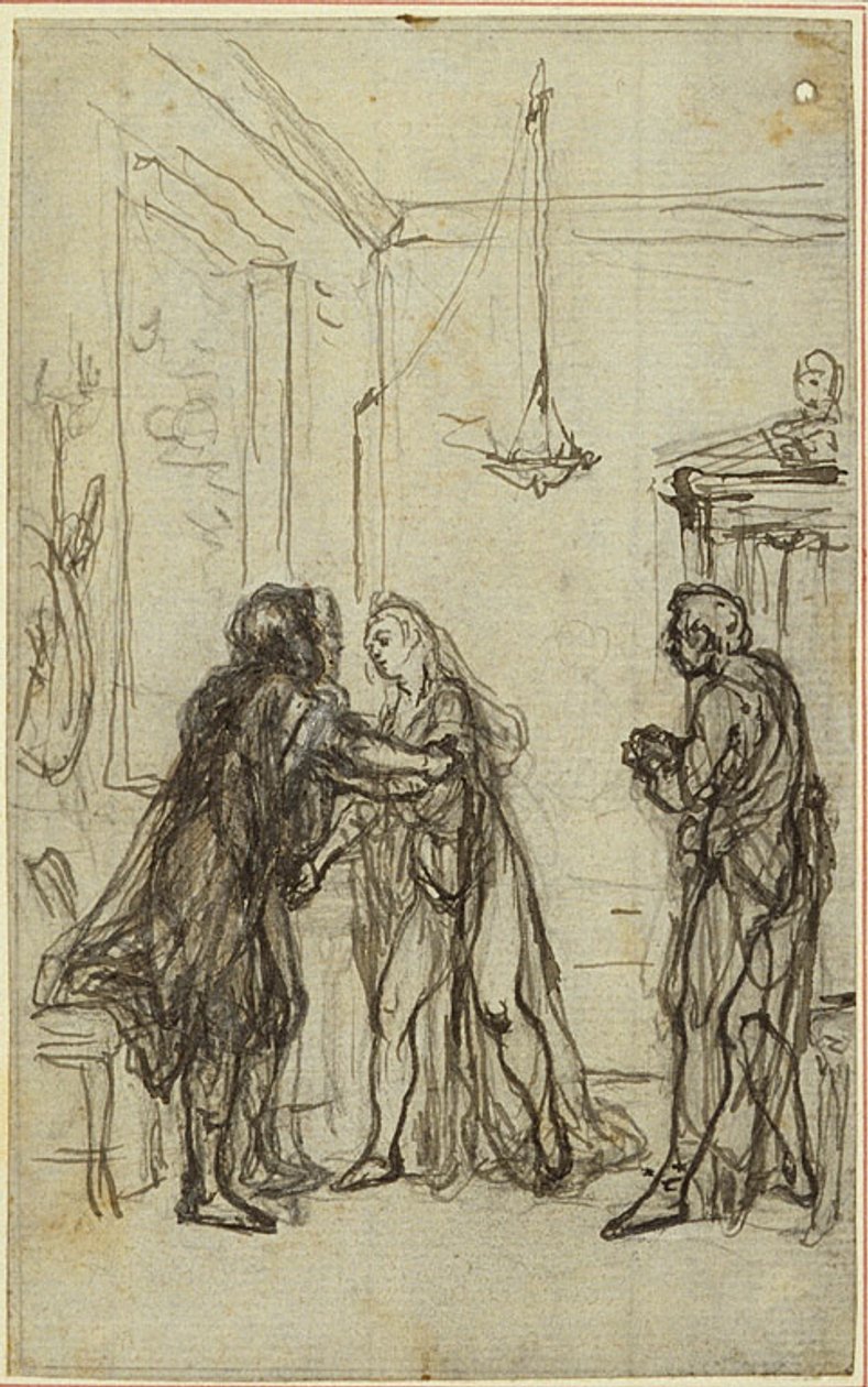 Studie til Lucains "La Pharsale", Canto II af Hubert Francois Gravelot