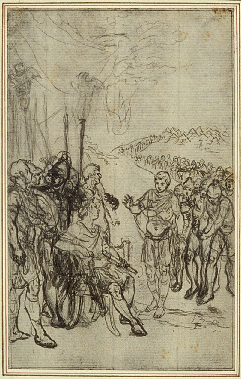 Studie til Lucains "La Pharsale", Canto IV af Hubert Francois Gravelot