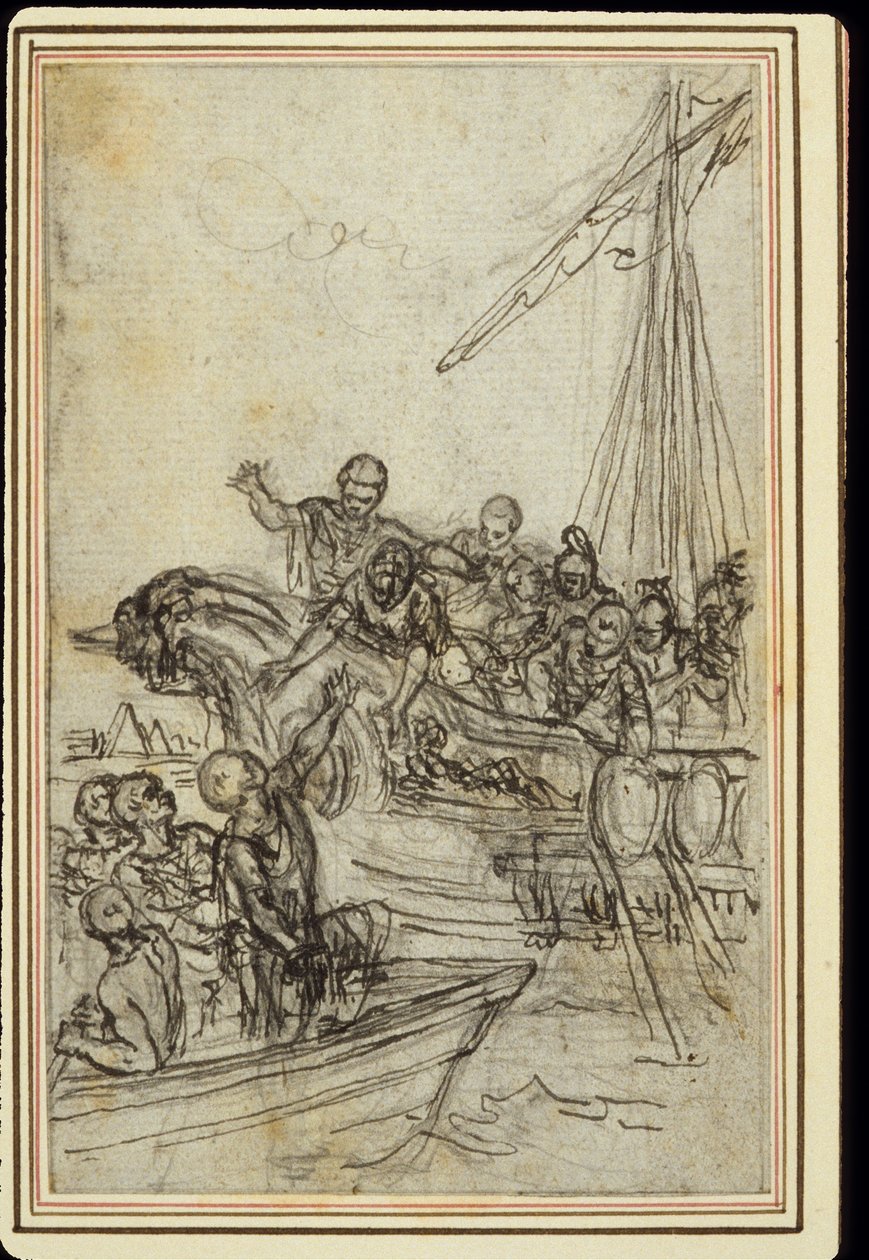 Studie til Lucains "La Pharsale", Canto VIII af Hubert Francois Gravelot