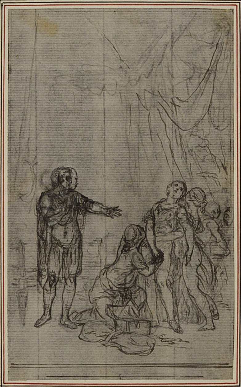 Studie til Lucains "La Pharsale", Canto V af Hubert Francois Gravelot