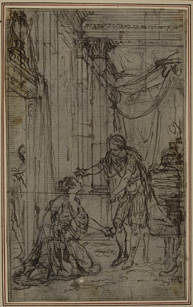 Studie til Lucains "La Pharsale", Canto X af Hubert Francois Gravelot