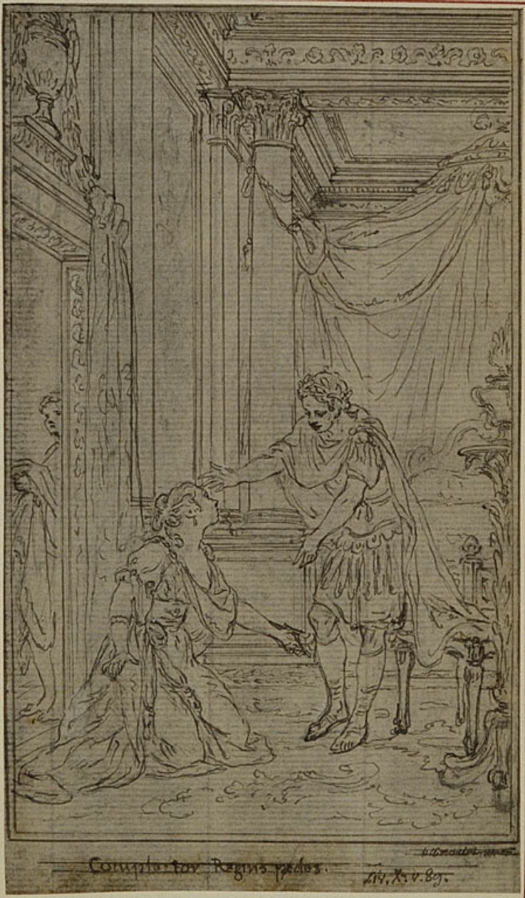 Studie til Lucains "La Pharsale", Canto X af Hubert Francois Gravelot
