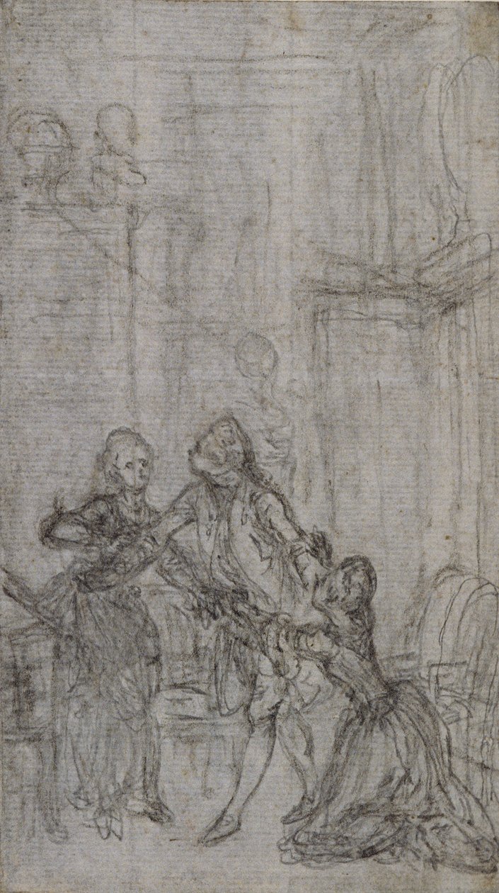 Studie til vignet-forsidebillede i Charles-Simon Favarts "L