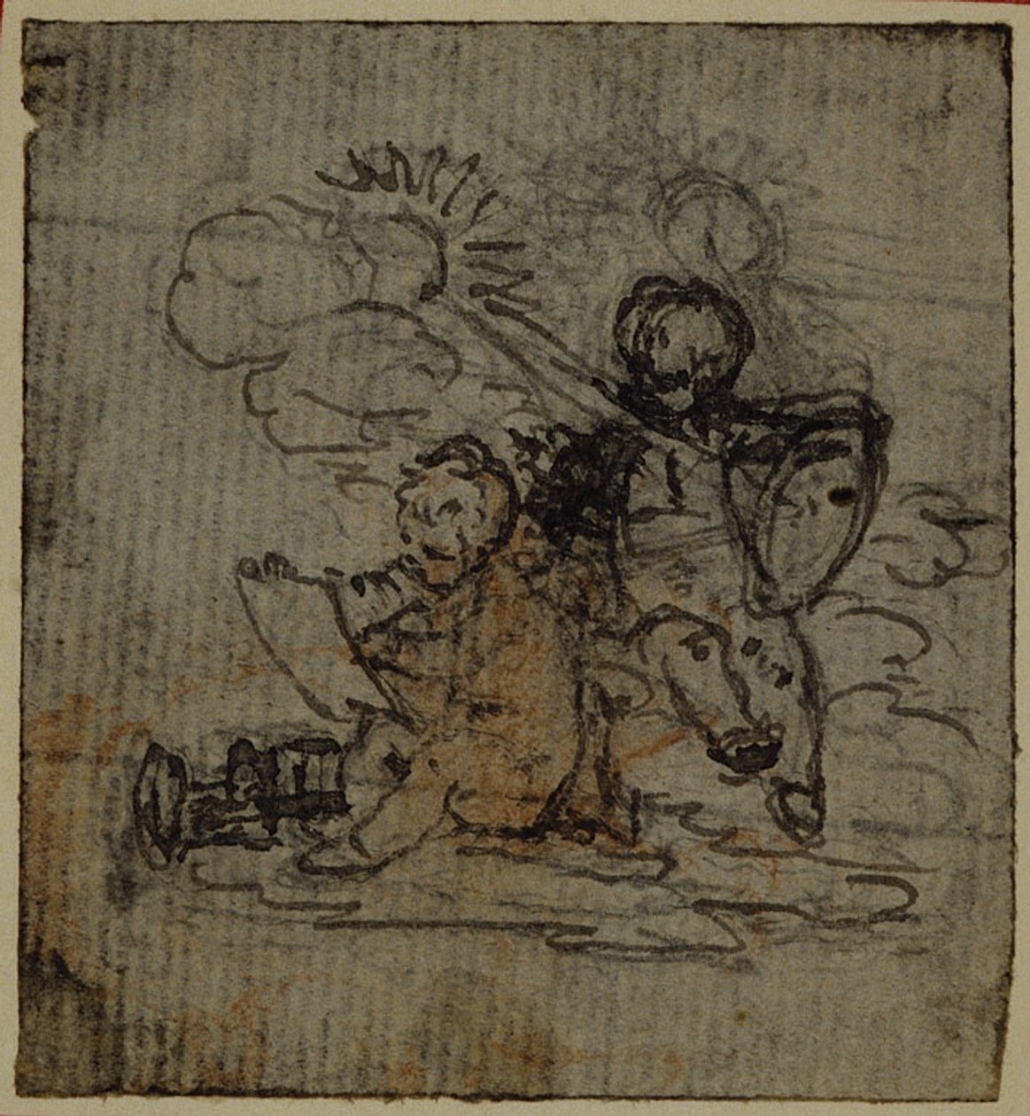 Studie til vignet-forsidebillede af Tacitus "Tiberius, eller de seks første bøger af Annalerne", bind 1 af Hubert Francois Gravelot