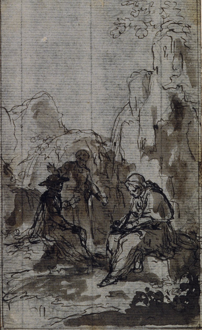 Studie til vignet i Abbé Dinouarts "Vie du Venerable don Juan de Palafox", s. 391 af Hubert Francois Gravelot