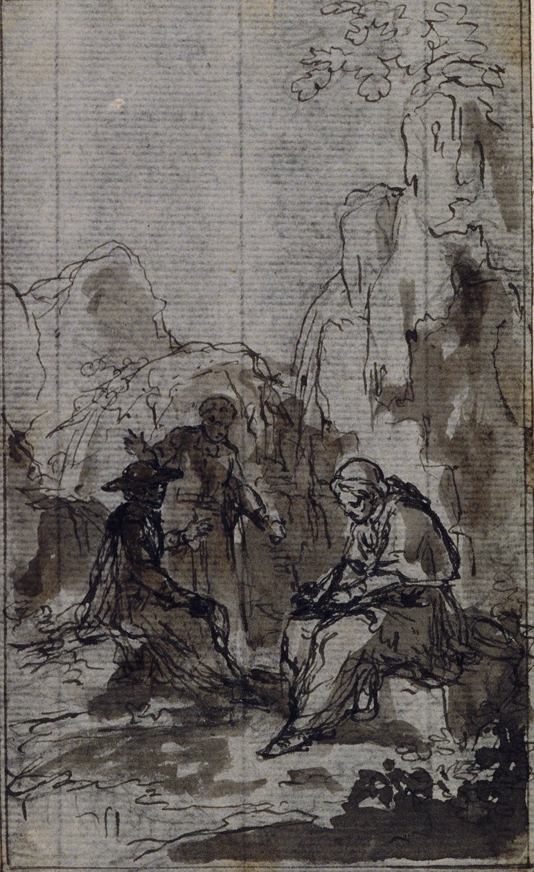 Studie til vignet i Abbé Dinouarts "Vie du Venerable don Juan de Palafox", s. 391 af Hubert Francois Gravelot