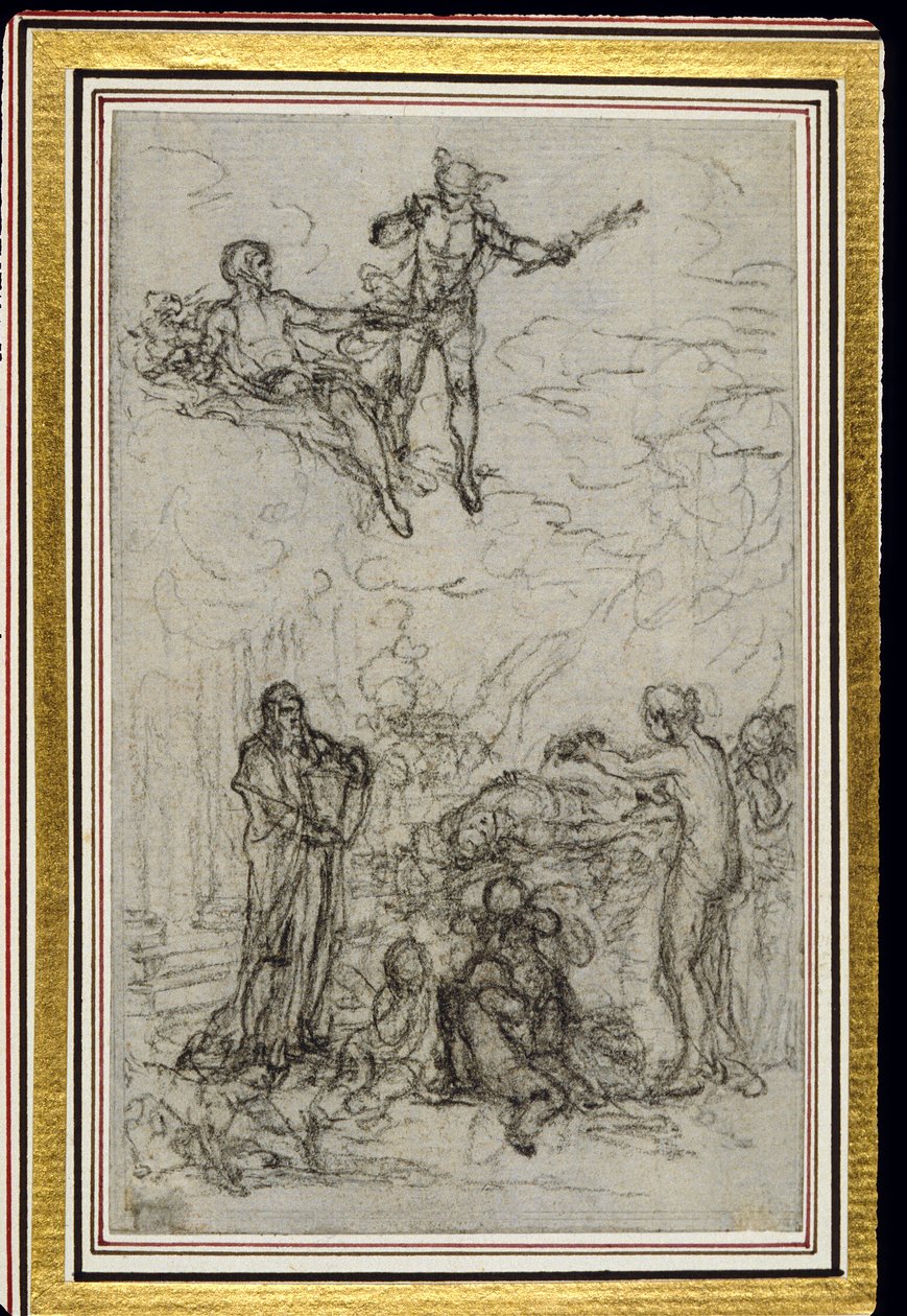 Studie til vignet i Fontenelles (attr.) "Les Amours de Mirtil", Canto VI af Hubert Francois Gravelot