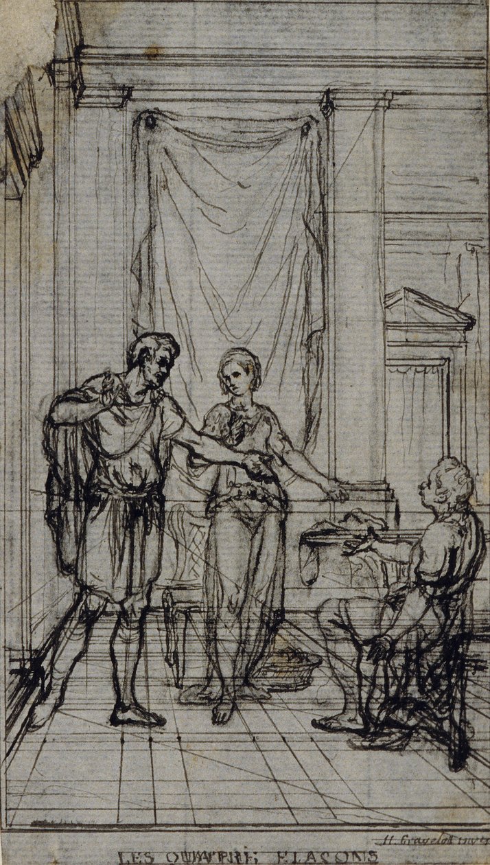 Studie til vignet i Jean François Marmontels "Contes Moraux" af Hubert Francois Gravelot