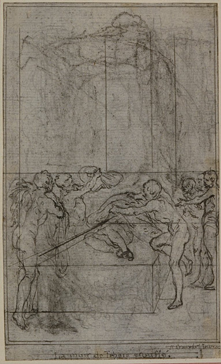 Studie til en illustration i Tacitus "Tiberius, or The Six First Books of the Annals", Book VI, Vol. 3, 1st Study af Hubert Francois Gravelot