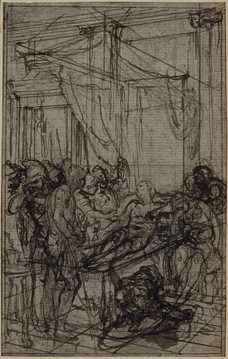 Studie til en illustration i Tacitus "Tiberius, or The Six First Books of the Annals" Book II, Vol. 1 af Hubert Francois Gravelot