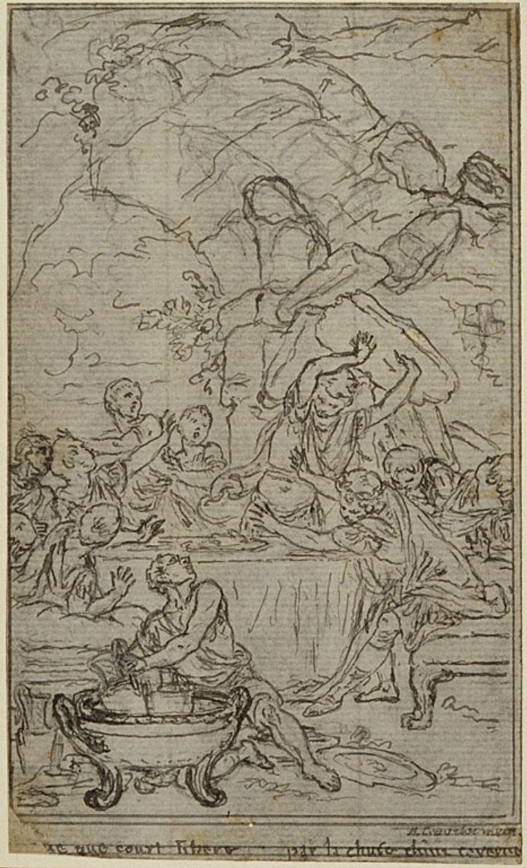 Studie til en illustration i Tacitus "Tiberius, or The Six First Books of the Annals", Book IV, Vol. 2, 2nd Study af Hubert Francois Gravelot