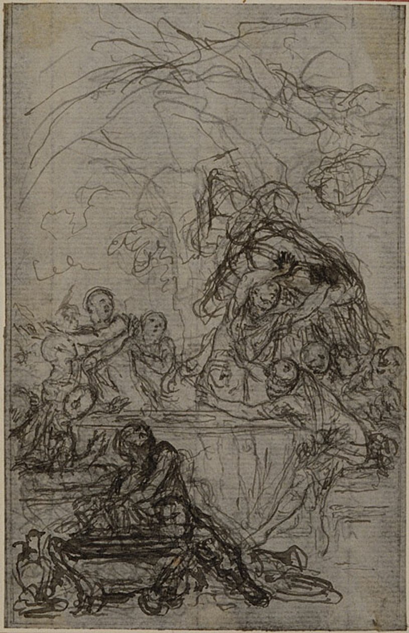 Studie til en illustration i Tacitus "Tiberius, or The Six First Books of the Annals", Book IV, Vol. 2, 1st Study af Hubert Francois Gravelot