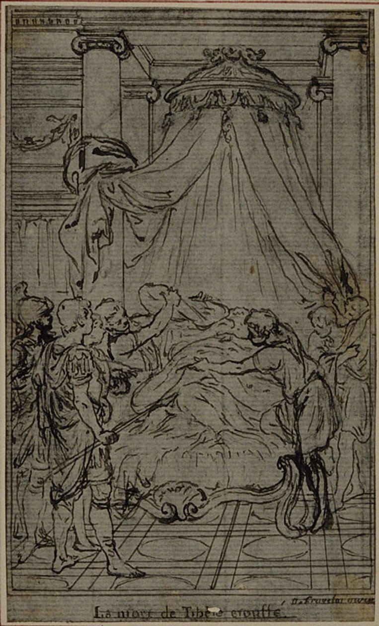 Studie til en illustration i Tacitus "Tiberius, or The Six First Books of the Annals", Book VI, Vol. 3, Final Study af Hubert Francois Gravelot