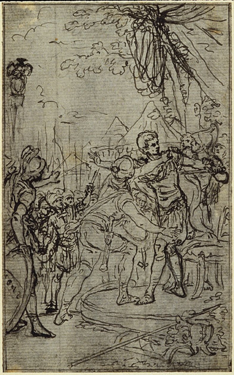 Studie til en illustration i Tacitus "Tiberius, or The Six First Books of the Annals" Book I, Vol. 1, 3rd Study af Hubert Francois Gravelot