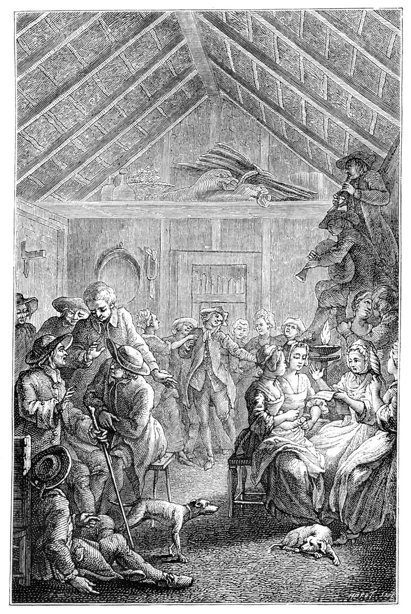 Vinterens forsamling, 1885. af Hubert Francois Gravelot