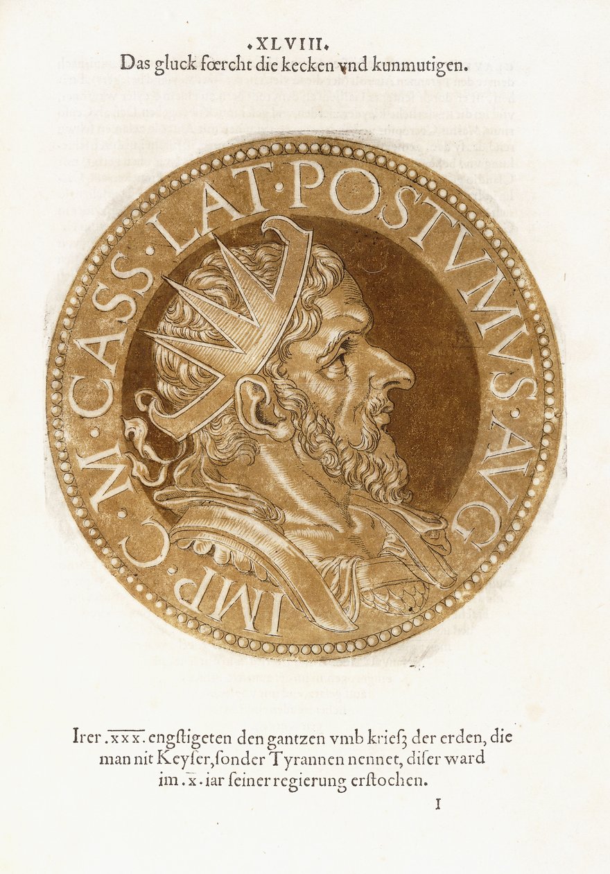 Marcus Cassianus Latinus Postumus af Hubert Goltzius