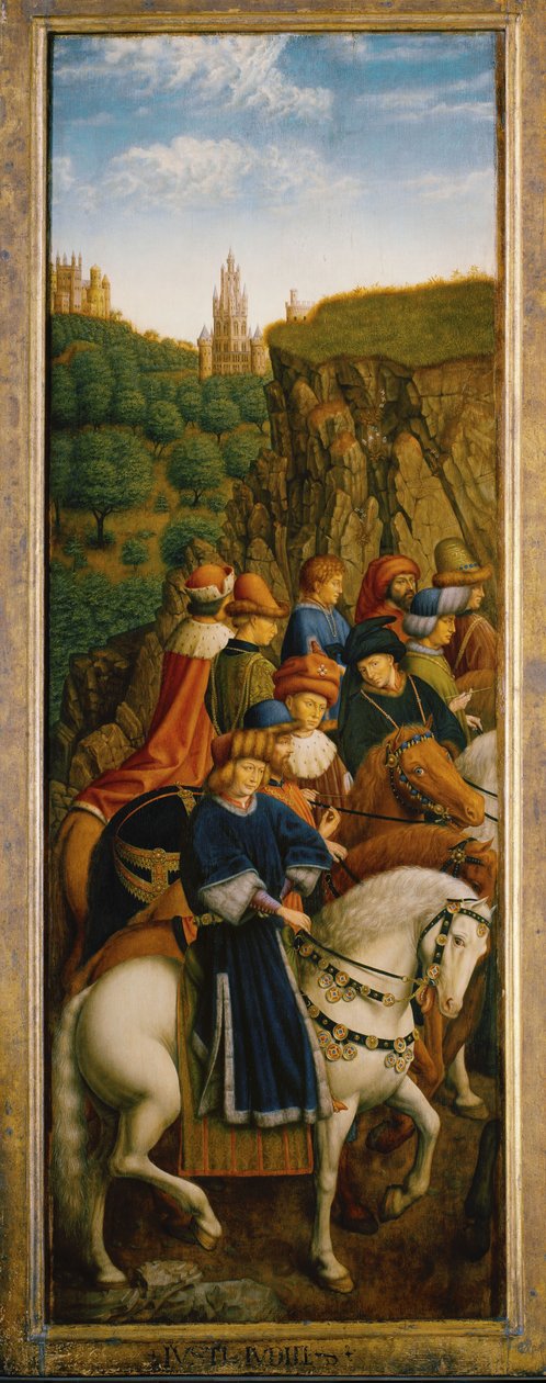 De retfærdige dommere, nederste venstre panel af Gent-altertavlen af Hubert & Jan van (1390 1441) (after) Eyck