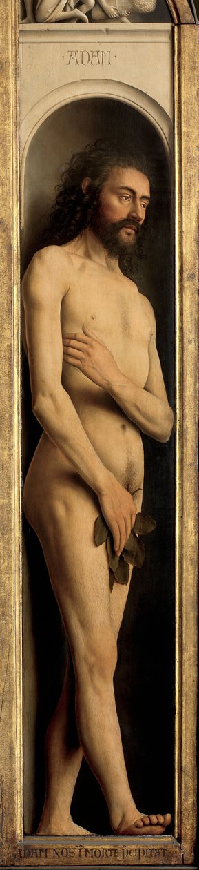Adam, detalje fra venstre fløj af Gent-altertavlen af Hubert & Jan van (1390 1441) Eyck