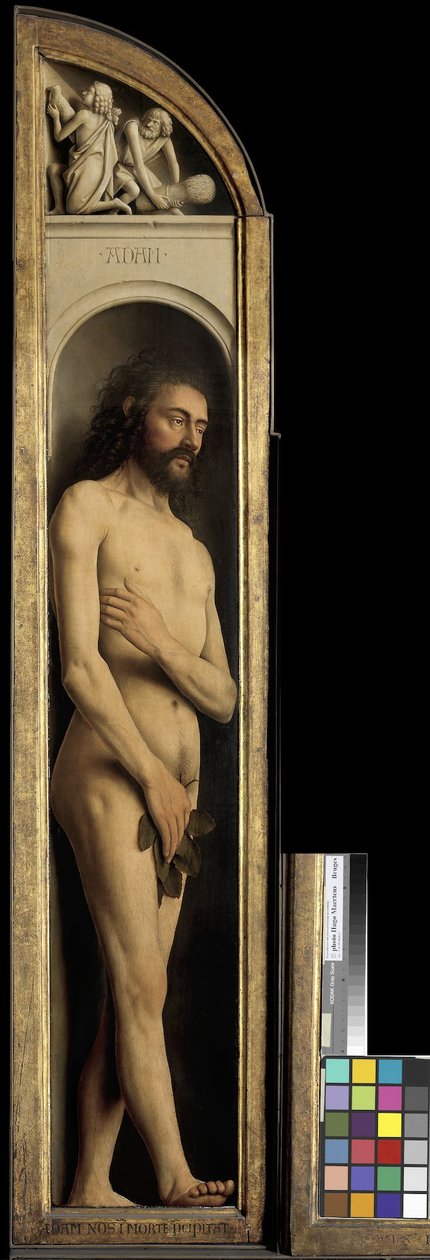 Adam, detalje fra venstre fløj af Gent-altertavlen af Hubert & Jan van (1390 1441) Eyck