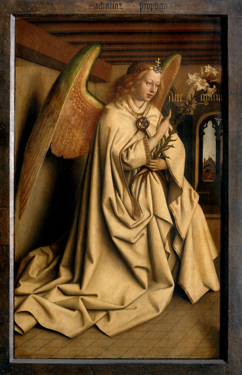 Angel Annunciate, fra ydersiden af venstre fløj af Gent-altertavlen af Hubert & Jan van (1390 1441) Eyck