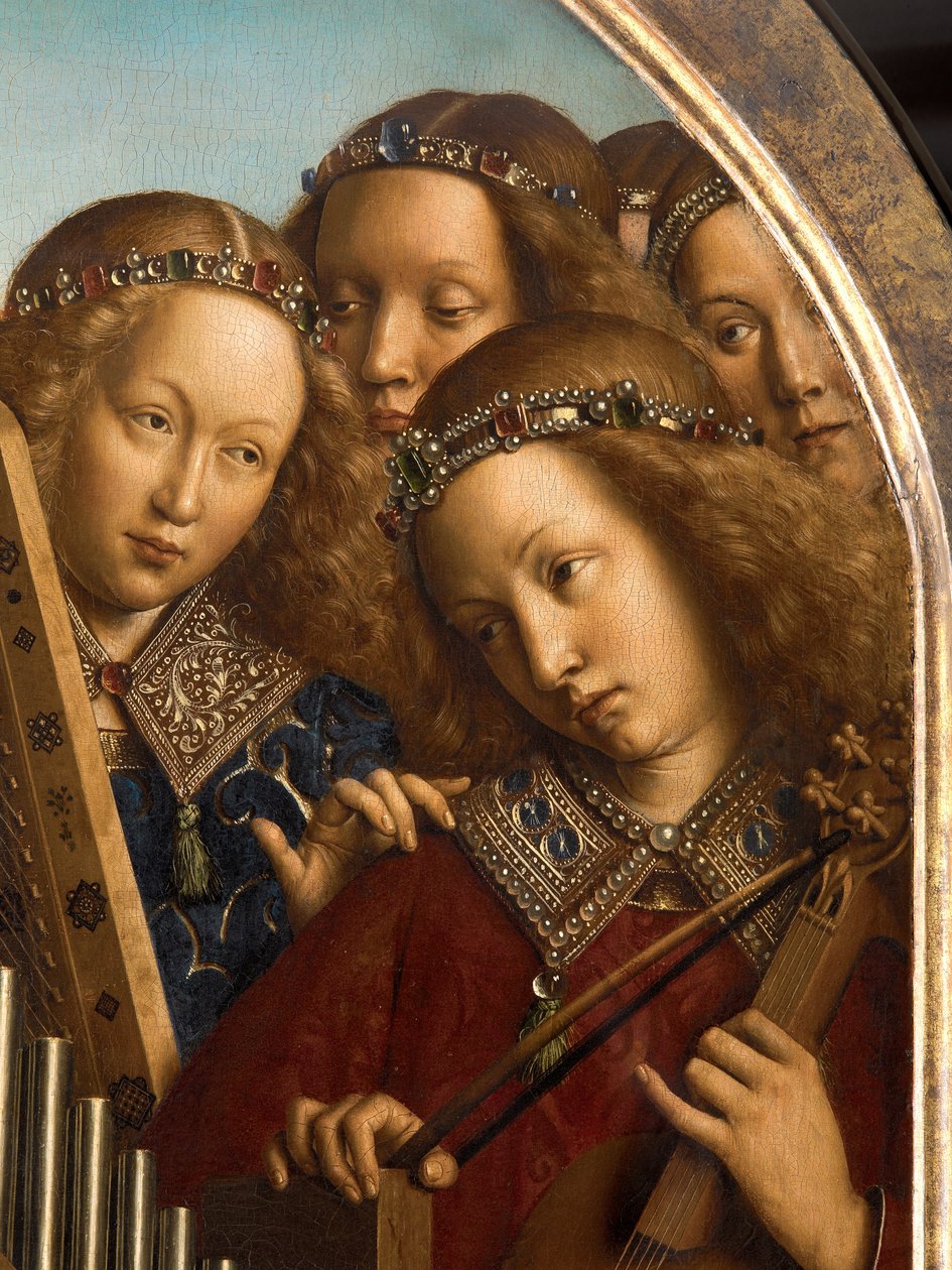 Englemusikere, detalje fra Gent-altertavlen af Hubert & Jan van (1390 1441) Eyck