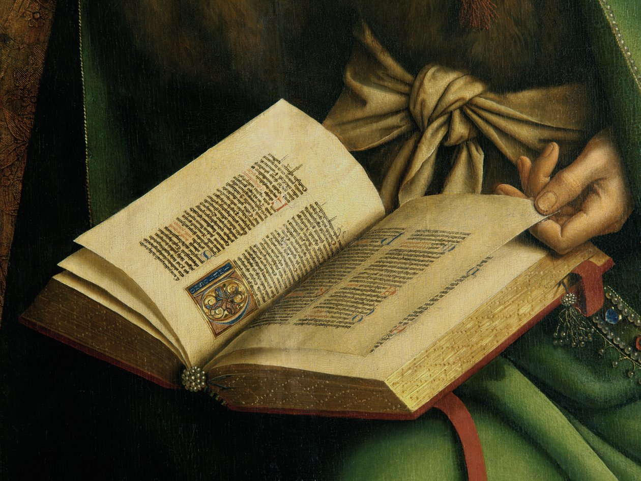 Detalje af Johannes Døberen, fra Gent-altertavlen af Hubert & Jan van (1390 1441) Eyck