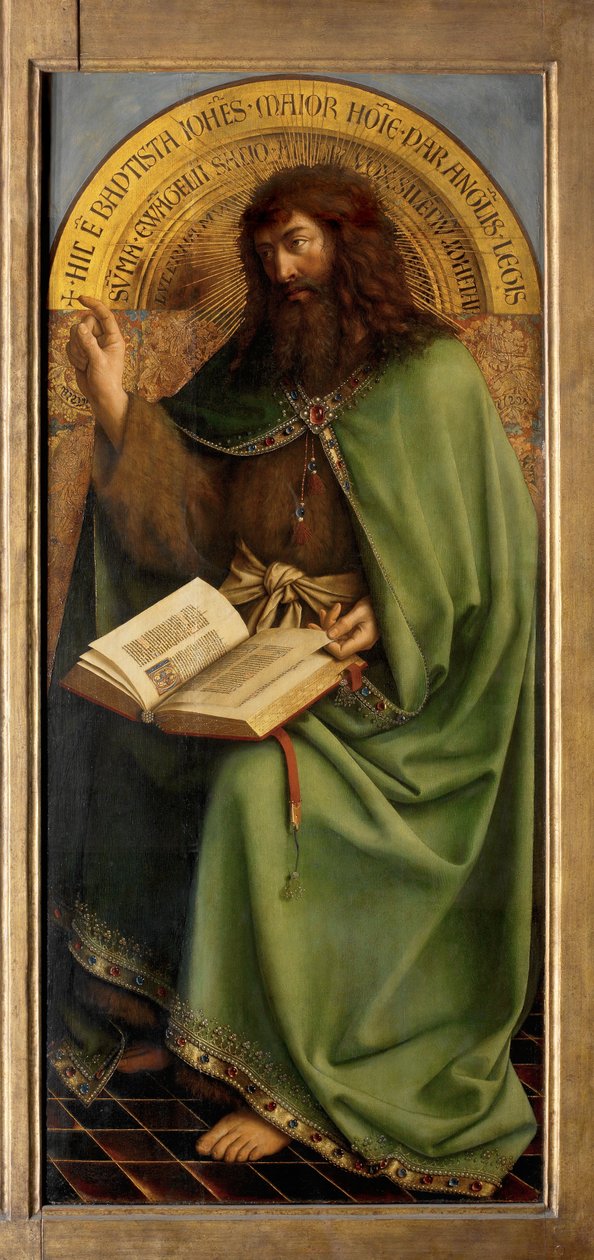 Johannes Døberen, detalje fra Gent-altertavlen af Hubert & Jan van (1390 1441) Eyck