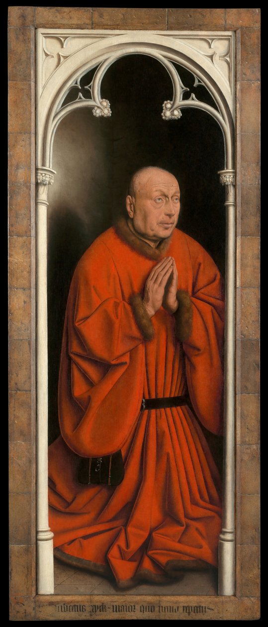 Portræt af Joost Vijdt, panel fra ydersiden af Gent-altertavlen af Hubert & Jan van (1390 1441) Eyck