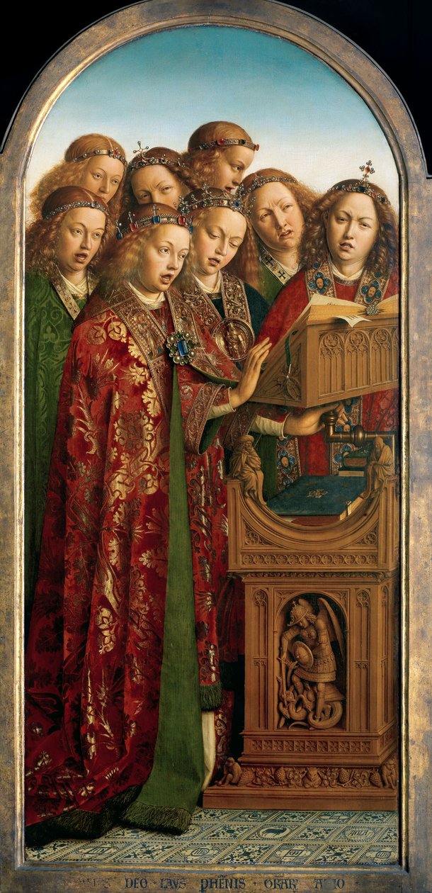 Singing Angels, fra venstre fløj af Gent-altertavlen af Hubert & Jan van (1390 1441) Eyck