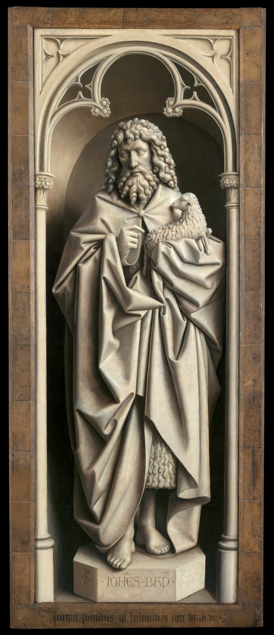 Johannes Døberen, fra ydersiden af venstre fløj af Gent-altertavlen af Hubert & Jan van (1390 1441) Eyck