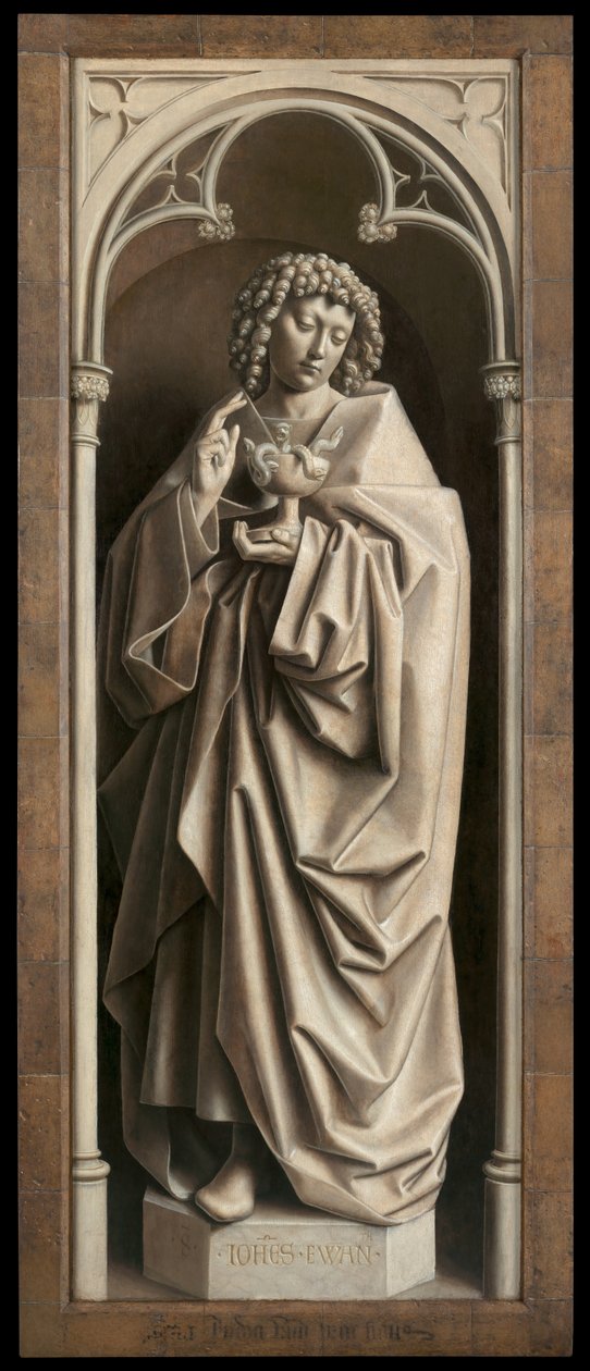 St. John the Evangelist, fra ydersiden af højre fløj af Gent-altertavlen af Hubert & Jan van (1390 1441) Eyck
