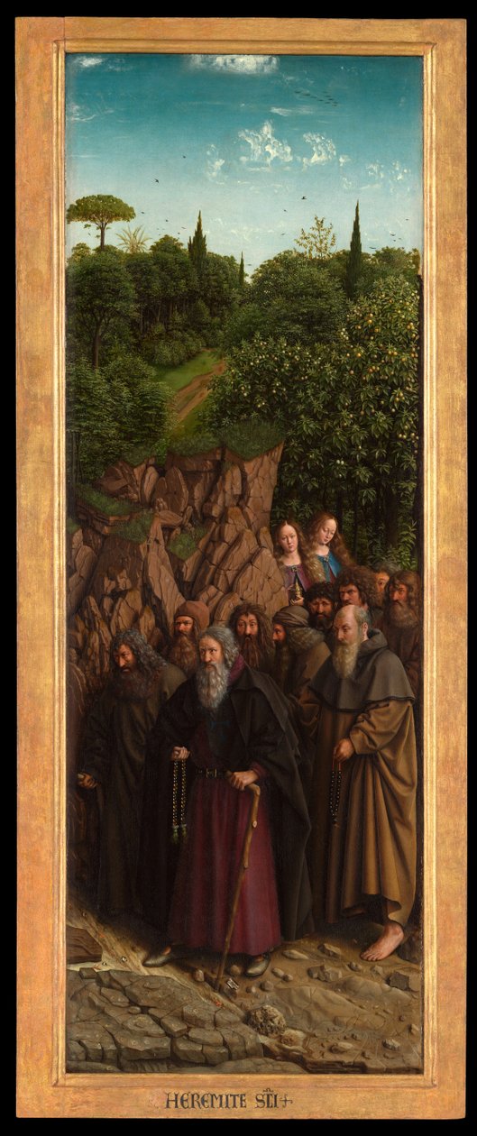 Eremitterne, fra højre side af Gent-altertavlen af Hubert & Jan van (1390 1441) Eyck