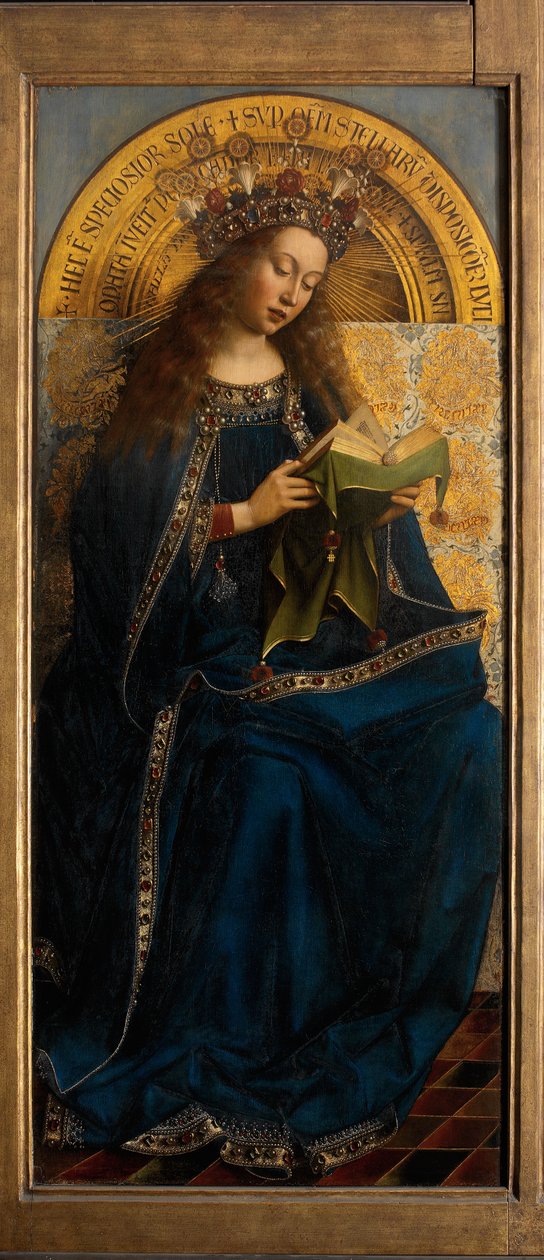 Jomfru Maria, fra Gent-altertavlen af Hubert & Jan van (1390 1441) Eyck