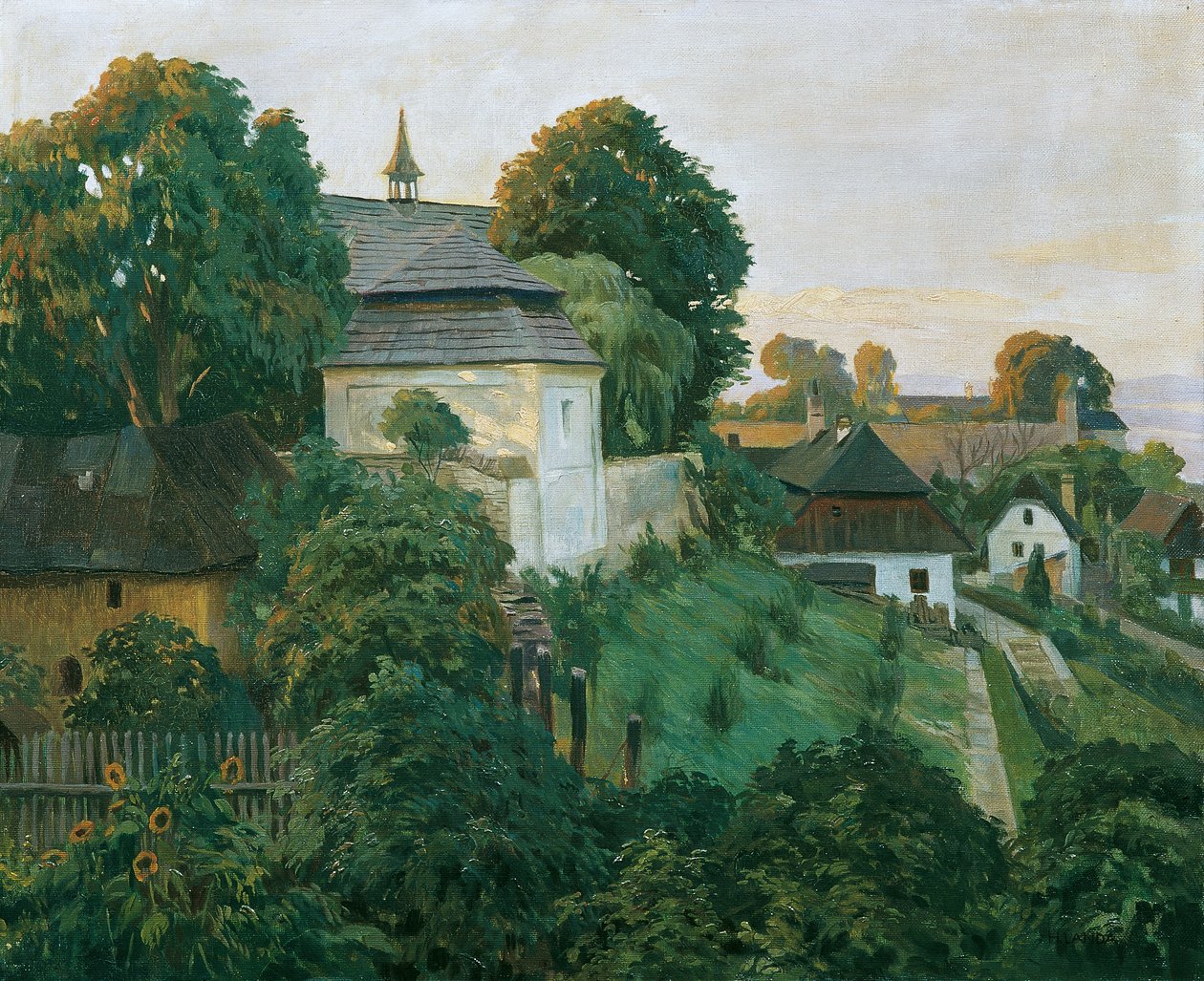 Ved klostermuren i Opocno (tidligere også Opocen; tyske Opotschno), Tjekkiet af Hubert Landa