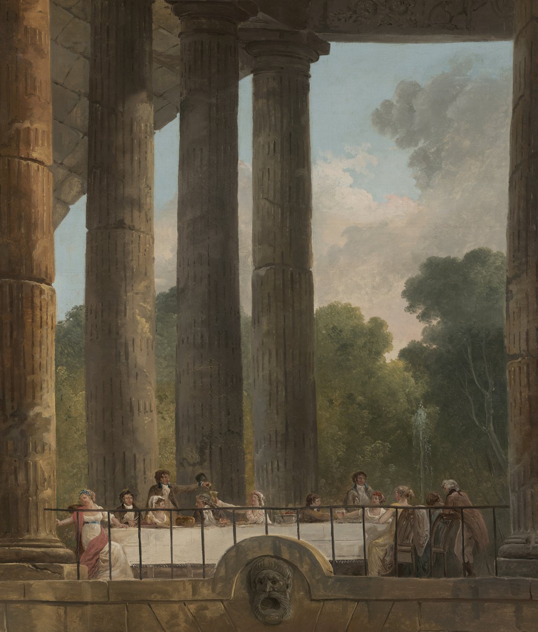 En banket i ruinerne af et tempel, 1795 af Hubert Robert