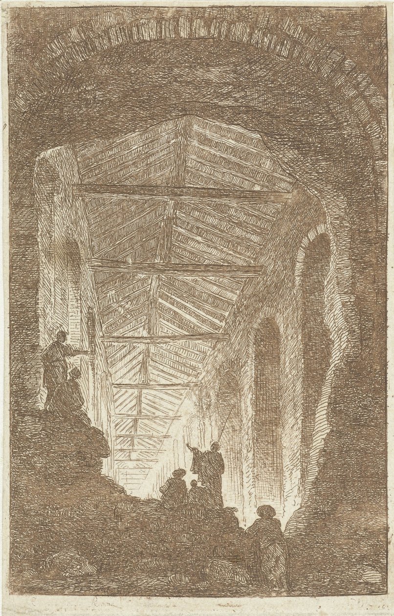 Antik Galleri Les Soirees de Rome (serietitel) Romerske ansigter (serietitel) af Hubert Robert