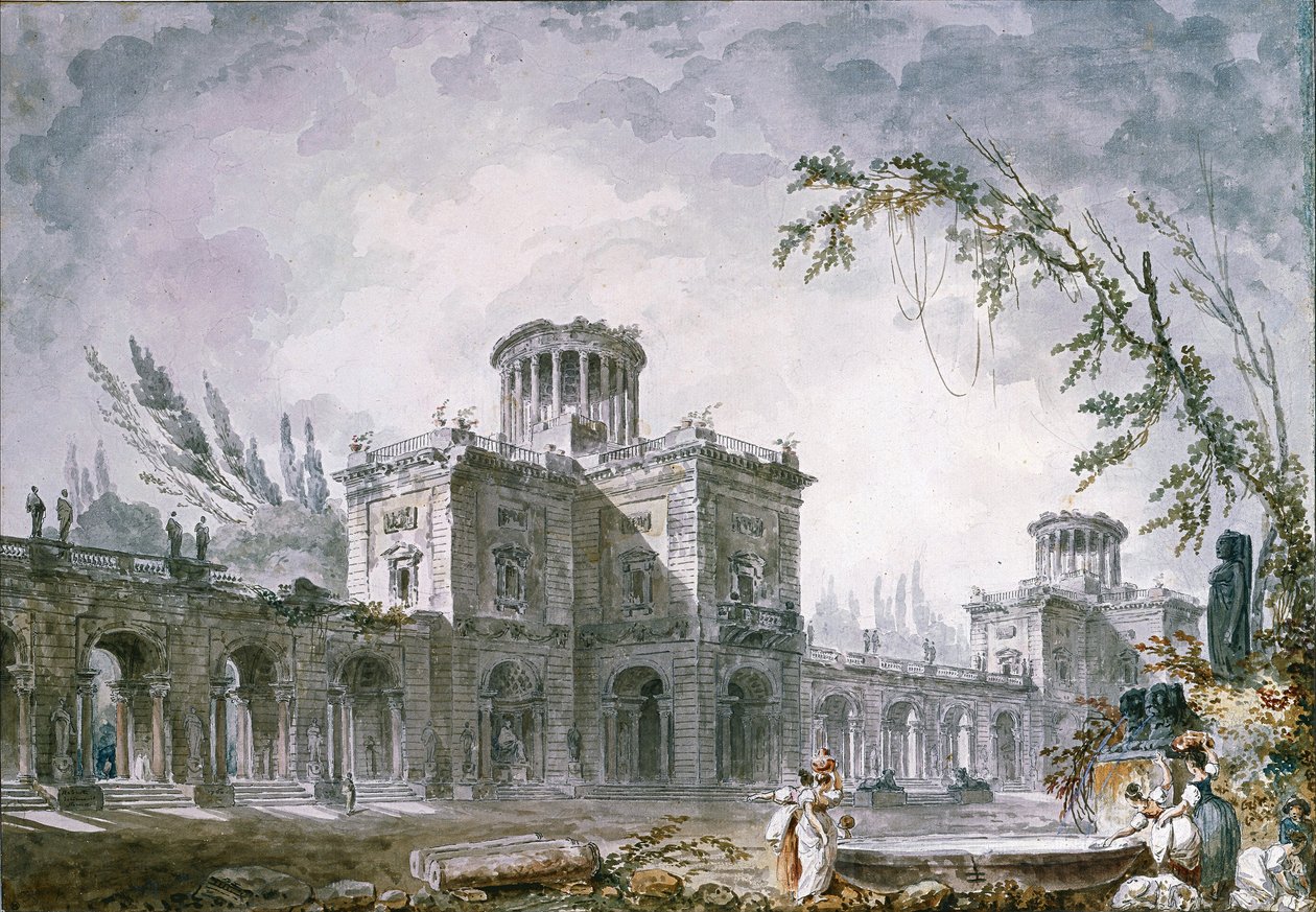 Arkitektonisk fantasi, 1760 af Hubert Robert