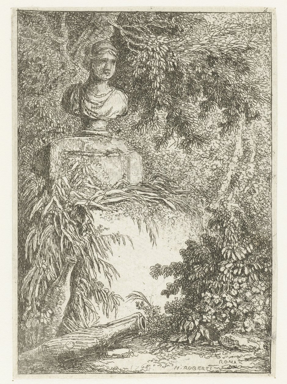 Buste Les Soirees de Rome (serietitel) Romerske ansigter (serietitel) af Hubert Robert