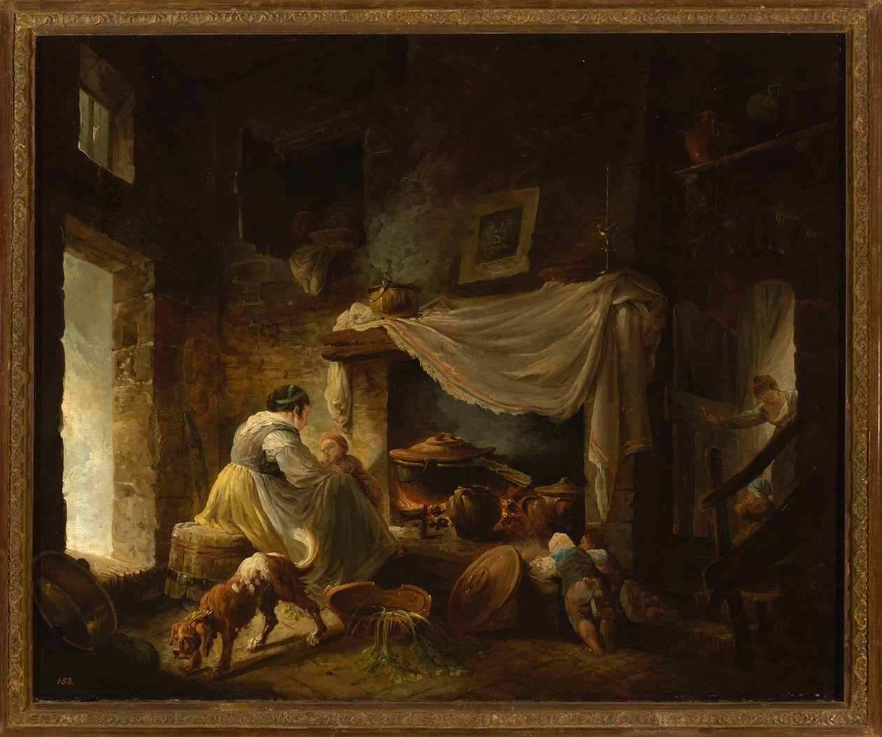Bonde-køkkenet i ruiner (Italiensk køkken) af Hubert Robert