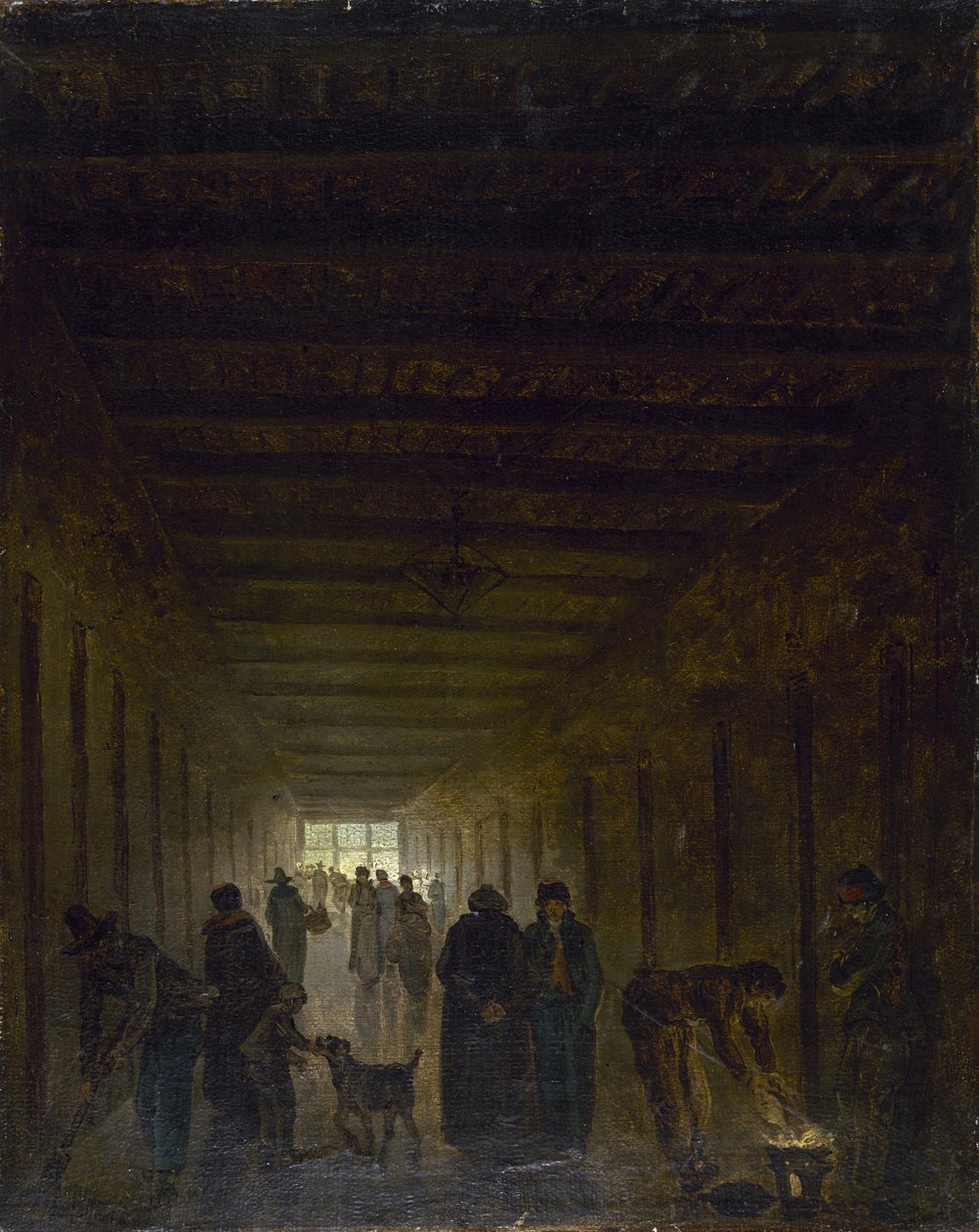 Saint-Lazare-fængslets korridor, ca. 1793. af Hubert Robert