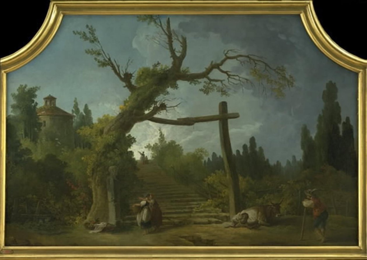 Dekorativt landskab af Hubert Robert